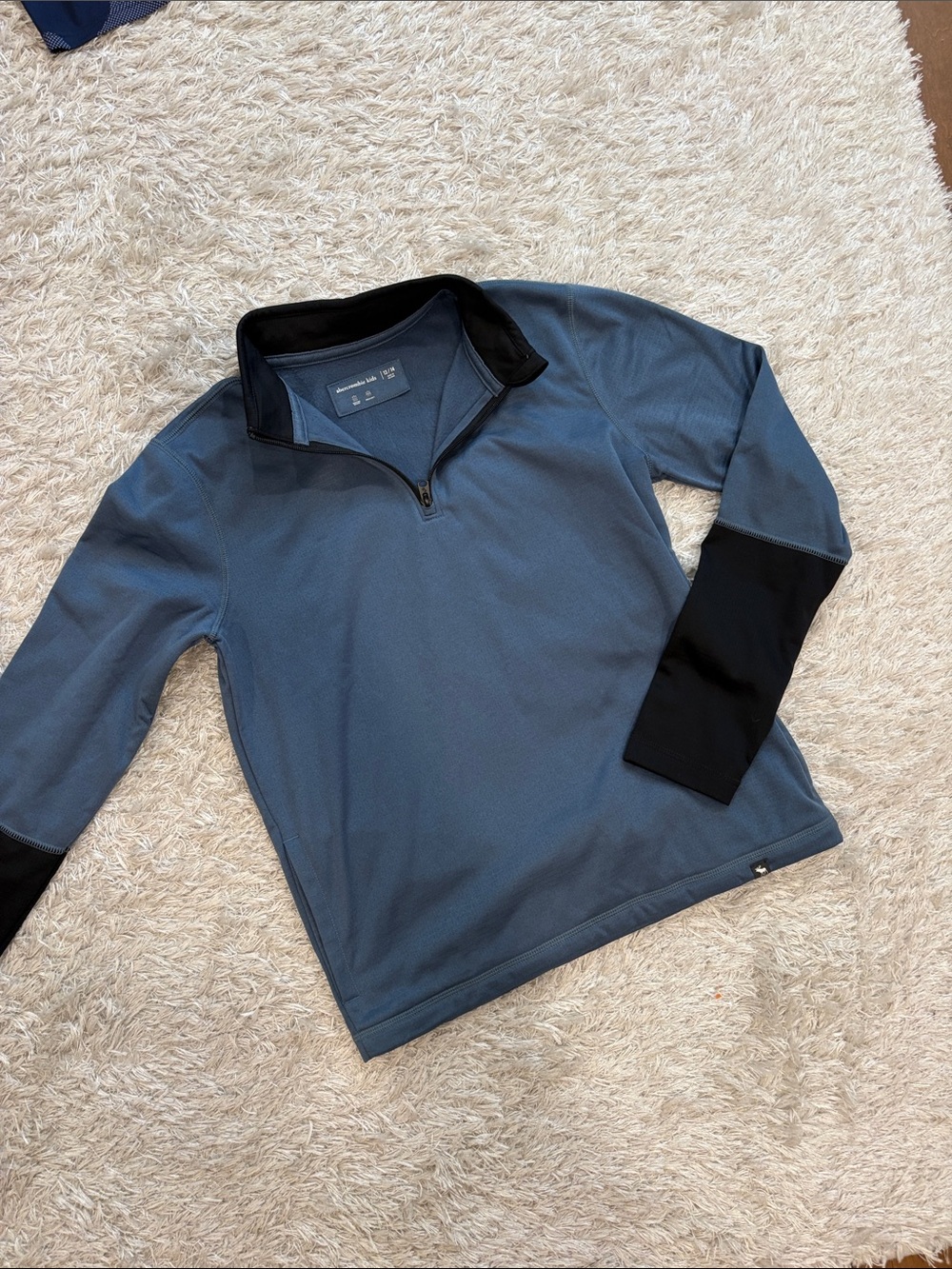 abercrombie kids Slate Blue Quarter-Zip Pullover with Black Accents